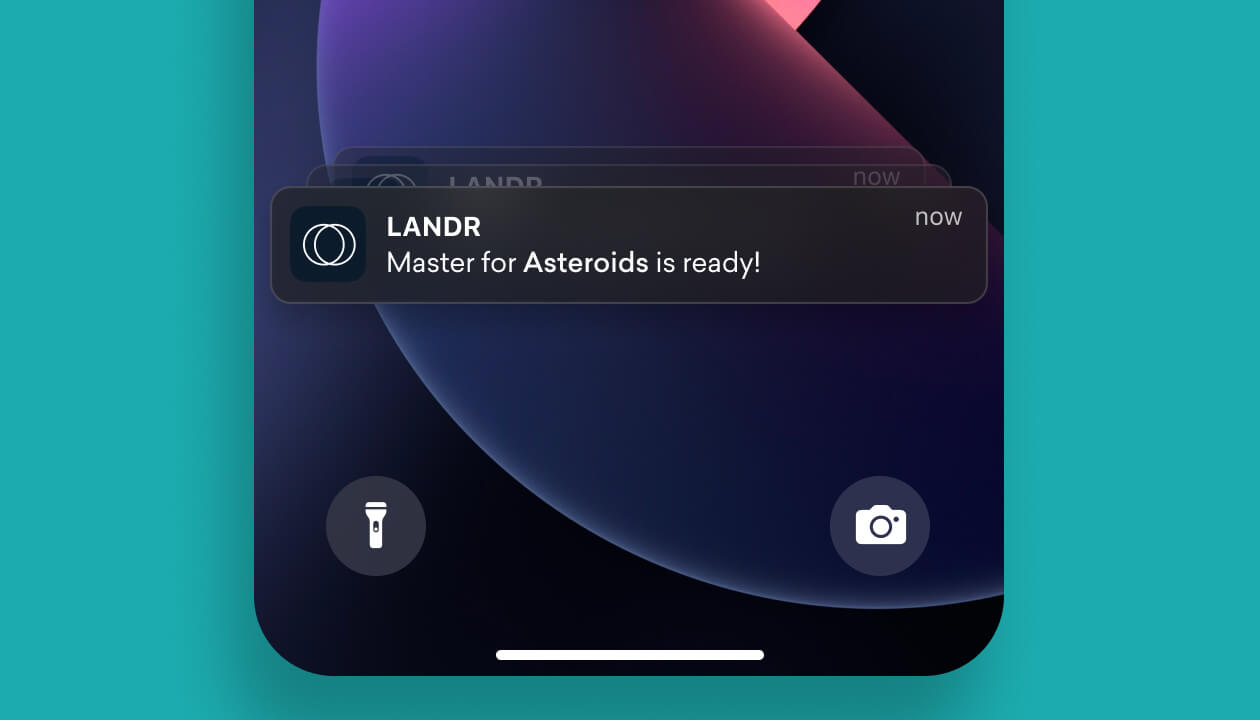 A mobile view of a LANDR profile 
