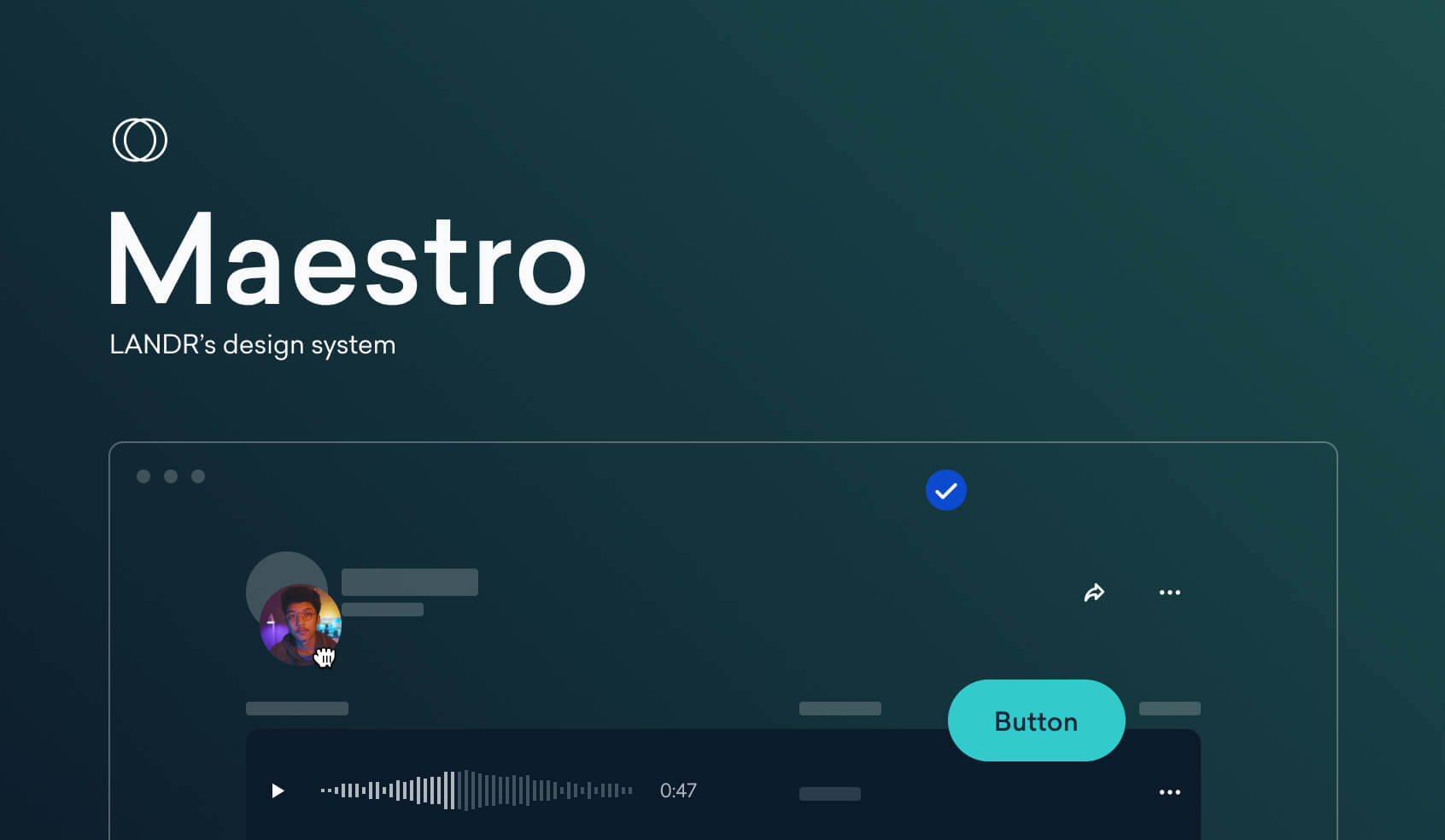Maestro Design System components placed on a wireframe