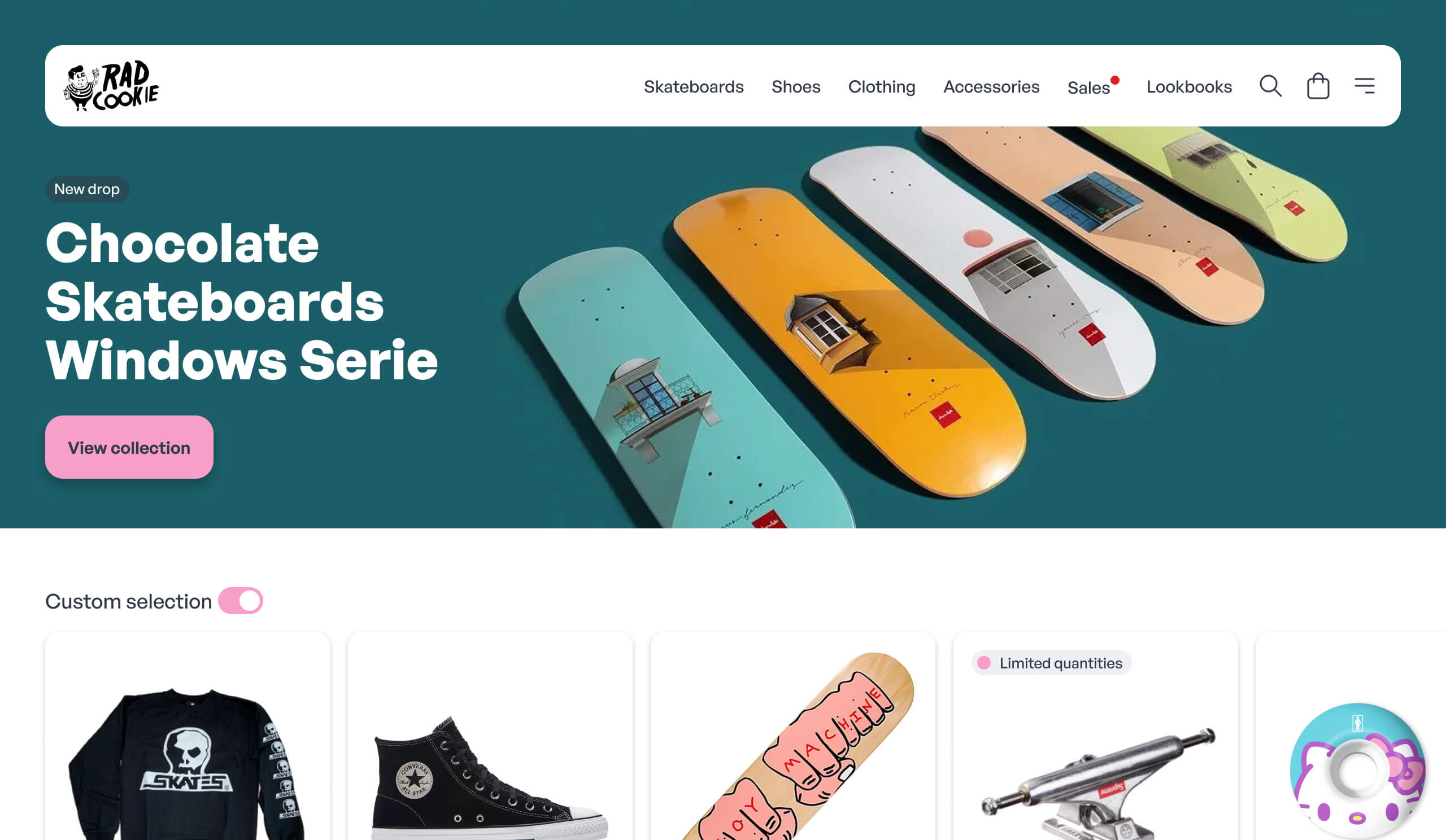 Rad Cookie home page